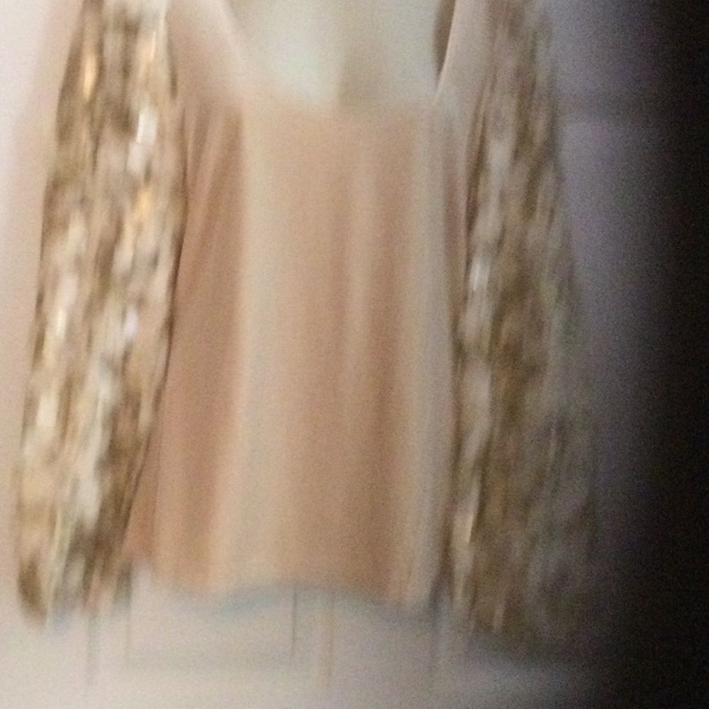 Boston Proper Cream and Gold  Long Sleeve Blouse - Picture 2 of 8